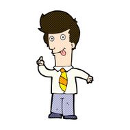 comic cartoon office man with crazy idea N3