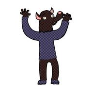 comic cartoon happy werewolf man N2