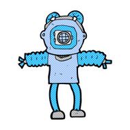 comic cartoon deep sea diver N8