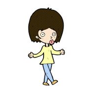 comic cartoon confused woman N23
