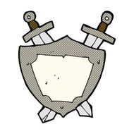 comic cartoon shield and swords N3