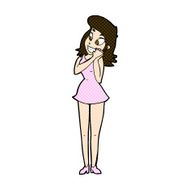 comic cartoon excited woman N36