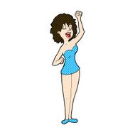 comic cartoon dancing woman N14