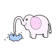 comic cartoon elephant squirting water N5