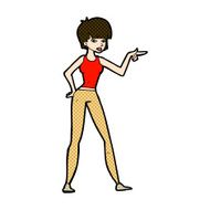 comic cartoon woman pointing N53