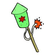 comic cartoon firework with burning fuse N3