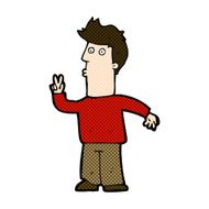 comic cartoon man signaling with hand N3