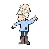 comic cartoon angry old man in patched clothing N3
