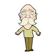 comic cartoon sad old man N6