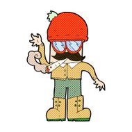 comic cartoon man smoking pot N2