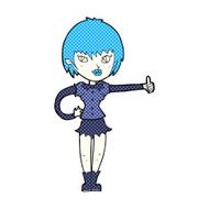 comic cartoon vampire girl giving thumbs up sign N5