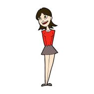 comic cartoon happy woman N65