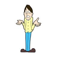 comic cartoon man shrugging shoulders N8