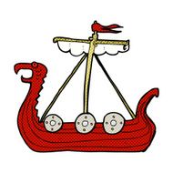 comic cartoon viking ship N6