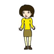 comic cartoon woman shrugging shoulders N123