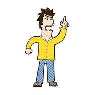 comic cartoon angry man making point N3