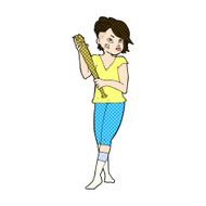 comic cartoon pretty punk girl with baseball bat N3