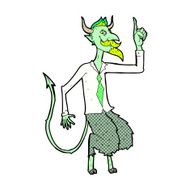 comic cartoon demon boss in shirt and tie