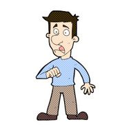 comic cartoon shocked man N28