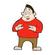 comic cartoon excited overweight man N3