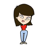 comic cartoon confused woman N24
