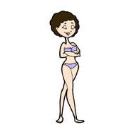 comic cartoon retro woman in bikini N3