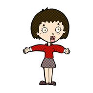 comic cartoon shocked woman N25