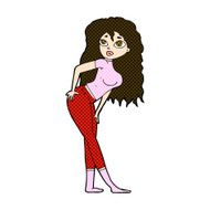 comic cartoon attractive woman looking surprised N3
