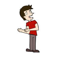 comic cartoon man making excuses N3
