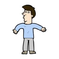 comic cartoon man shrugging shoulders N9
