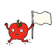 comic cartoon funny apple with flag N3