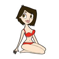 comic cartoon pretty woman in underwear N3