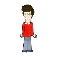 comic cartoon bored man shrugging shoulders N3