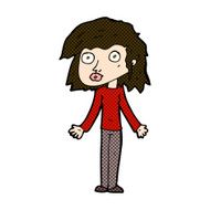 comic cartoon girl shrugging shoulders N9