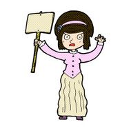 comic cartoon vicorian woman protesting N3