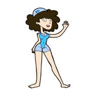 comic cartoon swimmer woman N3