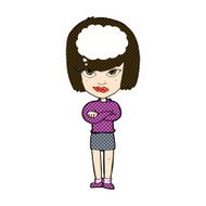 comic cartoon woman with folded arms imagining N3
