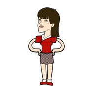 comic cartoon woman with hands on hips N60