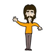 comic cartoon waving man with mustache N3