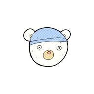 comic cartoon polar bear cub wearing hat