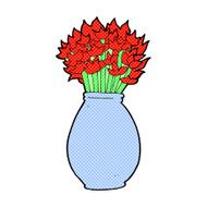 comic cartoon vase of flowers N3