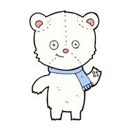comic cartoon polar bear waving N2
