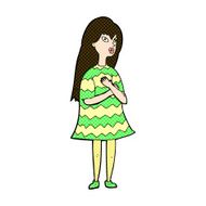 comic cartoon surprised girl N6