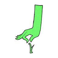 comic cartoon green hand picking blade of grass