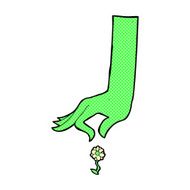 comic cartoon hand picking flower N3