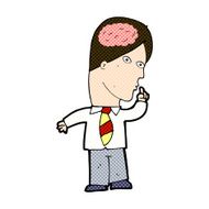 comic cartoon businessman with huge brain N3