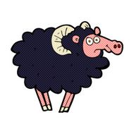 comic cartoon black sheep