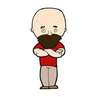 comic cartoon shocked bald man with beard N3