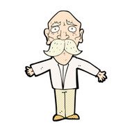 comic cartoon disappointed old man N2