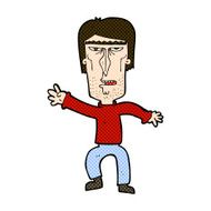 comic cartoon angry man waving warning N3